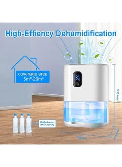RedMapleTEK Dehumidifiers for Home, 1000ml, Super Quiet, Auto Shut-Off, Small Dehumidifier with 7 Colour LED, Portable Low Energy Dehumidifiers for Drying Clothes,Dehumidifier for Bedroom, Kitchen, Bathroom  - Image 2