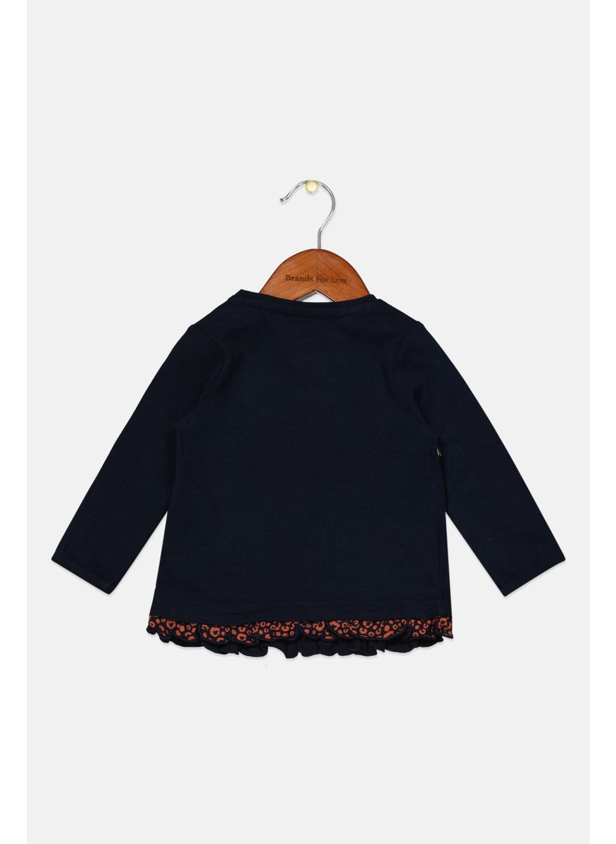 Toddlers Girl Crew Neck Printed Long Sleeve Tps, Navy Blue - pzsku/Z1DCAE0F87F8CB27E381BZ/45/_/1724351190/2e40bc34-f459-45bd-905a-dc0ac7c85811