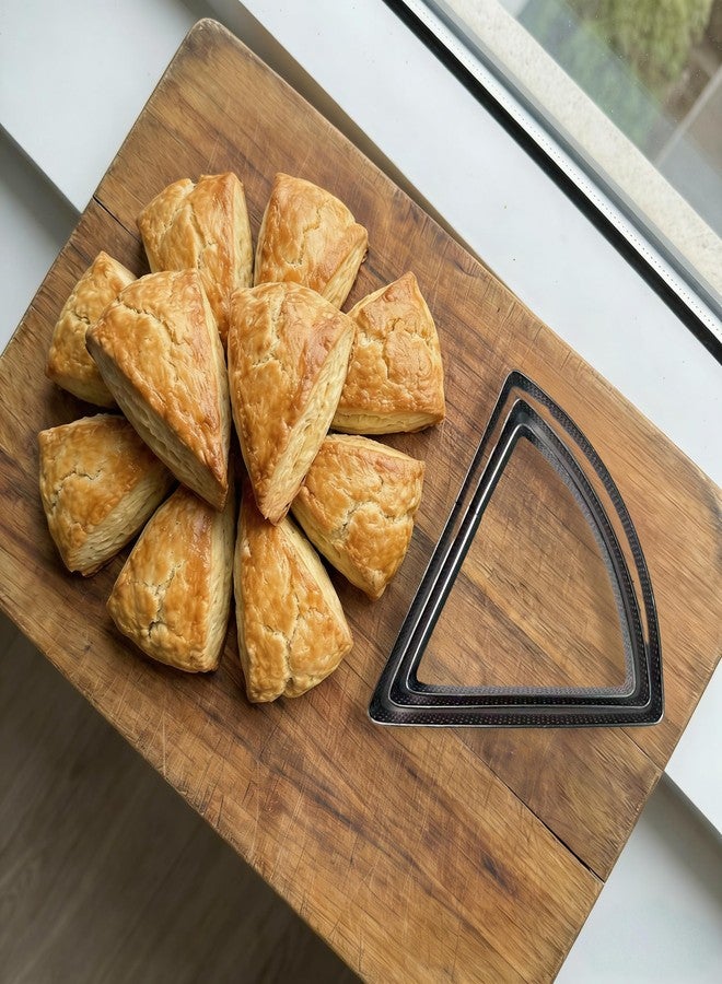 KGCGJVB 3Pcs Scone Cutter Stainless Steel Cutters for Baking Triangle Biscuit and Crumbl Cookie Tool, Perfect Pastry and Sandwich Dough Cutter for Evenly Shaped Scones Biscuits and Desserts - Image 4