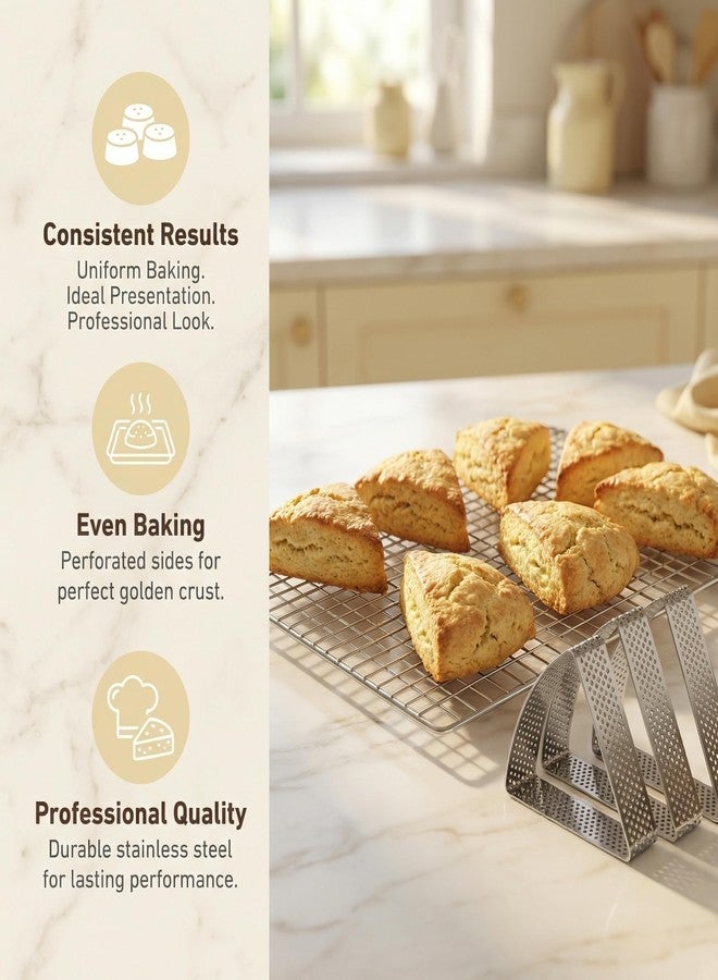 KGCGJVB 3Pcs Scone Cutter Stainless Steel Cutters for Baking Triangle Biscuit and Crumbl Cookie Tool, Perfect Pastry and Sandwich Dough Cutter for Evenly Shaped Scones Biscuits and Desserts - Image 2