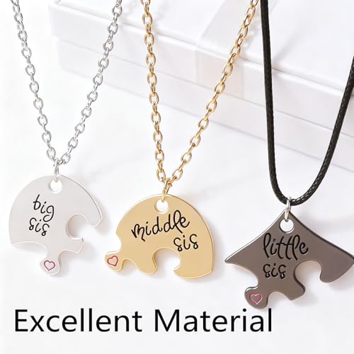 XFSAFDM 3 PCS Friendship Necklace, Best Friend Necklace, The Best Gift For Best Friend Girls, Suitable For Various Occasions, Adjustable Good Friend Necklaces - Image 4