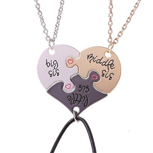 XFSAFDM 3 PCS Friendship Necklace, Best Friend Necklace, The Best Gift For Best Friend Girls, Suitable For Various Occasions, Adjustable Good Friend Necklaces - Image 1