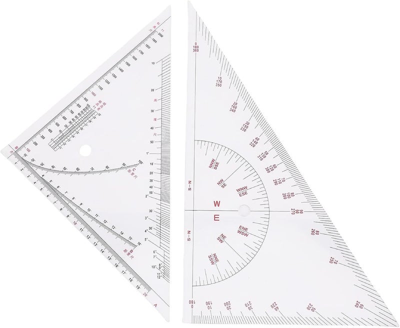 Nurnesy Large 405mm Multifunctional Acrylic Triangle Ruler & Protractor Set for Accurate Distance Measurements - Ideal for Drawing and Charting (IMPA371007) - Image 1