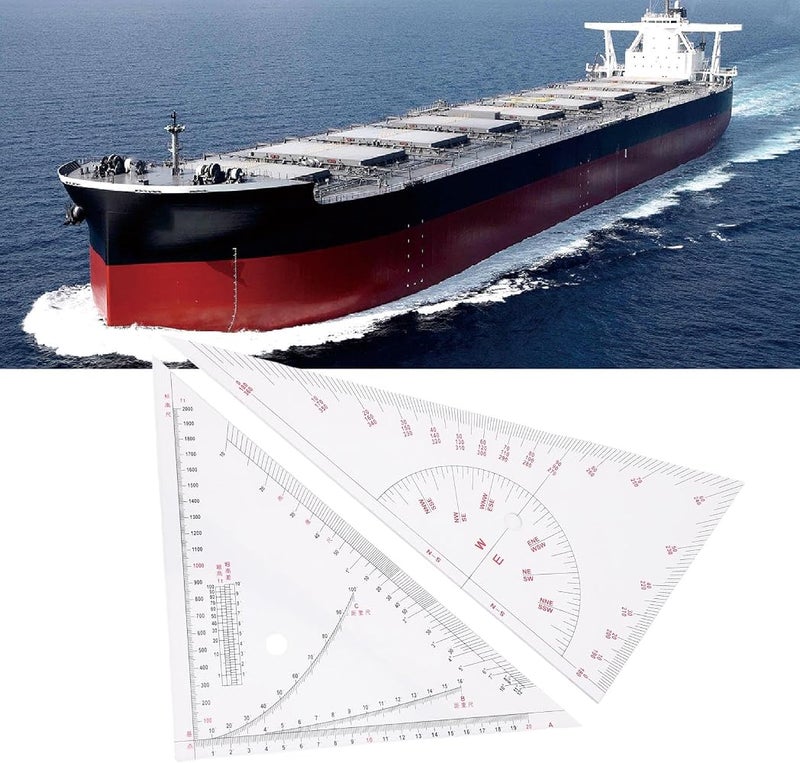 Nurnesy Large 405mm Multifunctional Acrylic Triangle Ruler & Protractor Set for Accurate Distance Measurements - Ideal for Drawing and Charting (IMPA371007) - Image 2