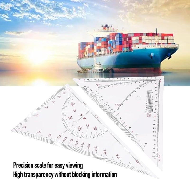 Nurnesy Large 405mm Multifunctional Acrylic Triangle Ruler & Protractor Set for Accurate Distance Measurements - Ideal for Drawing and Charting (IMPA371007) - Image 4