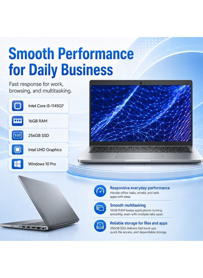 High Performance Business Laptop 14-Inch Display Core i5 Processor 8GB RAM 512GB SSD Integrated Graphics with 3 Free Gifts Backpack Wireless Mouse and Stand - Image 3