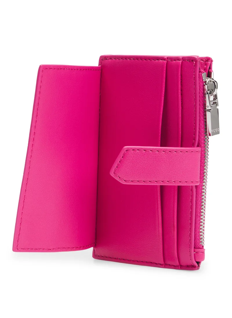 HUGO Faux-leather card holder with logo lettering