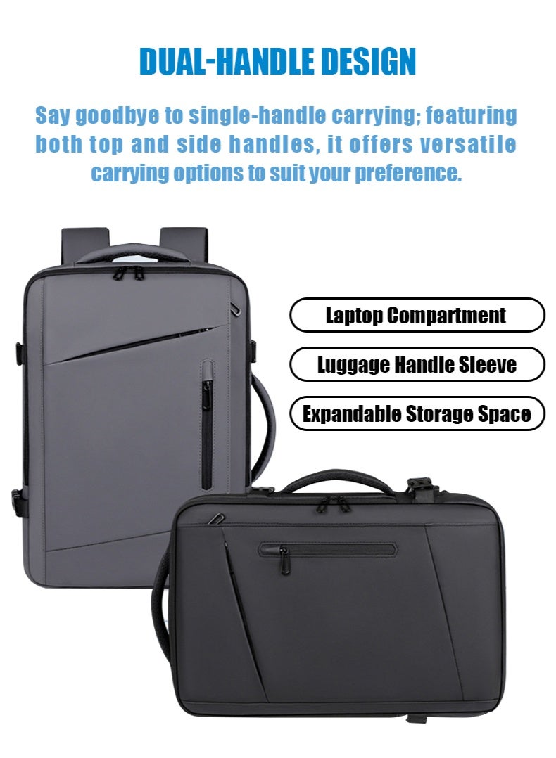 BiuTFon Waterproof Expandable 15.6 Inch Laptop Backpack with USB Charging Port, Business Computer Bag for Men and Women, Large Capacity Work Backpack - Image 3