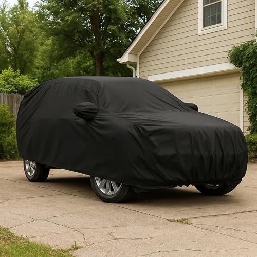 Sulfar 100% Water Resistant Car Body Cover Compatible with Mirror for Jaguar XK (Triple Stitched, Full Bottom Elastic, Black) - Image 4