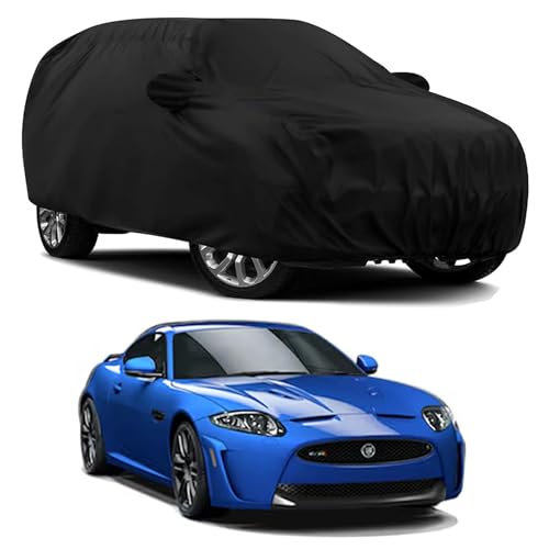 Sulfar 100% Water Resistant Car Body Cover Compatible with Mirror for Jaguar XK (Triple Stitched, Full Bottom Elastic, Black) - Image 1