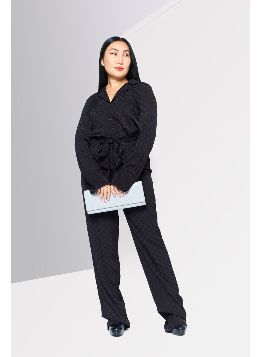 Michael Kors Women Circle Logo Belted Jumpsuit, Black  - Image 2