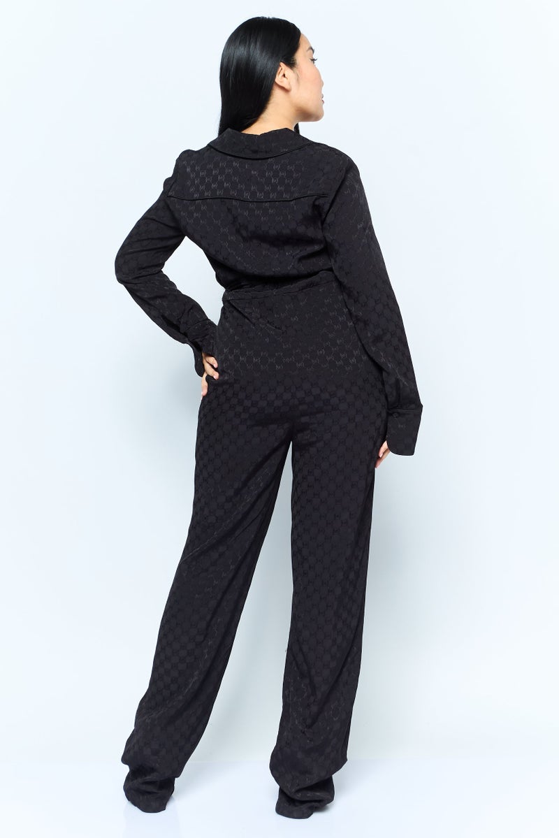 Michael Kors Women Circle Logo Belted Jumpsuit, Black - Image 4