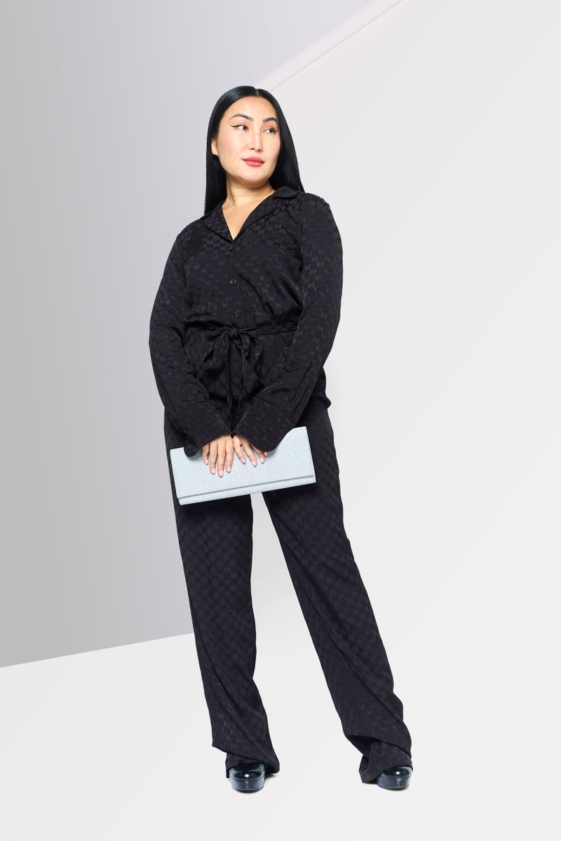 Michael Kors Women Circle Logo Belted Jumpsuit, Black - Image 2