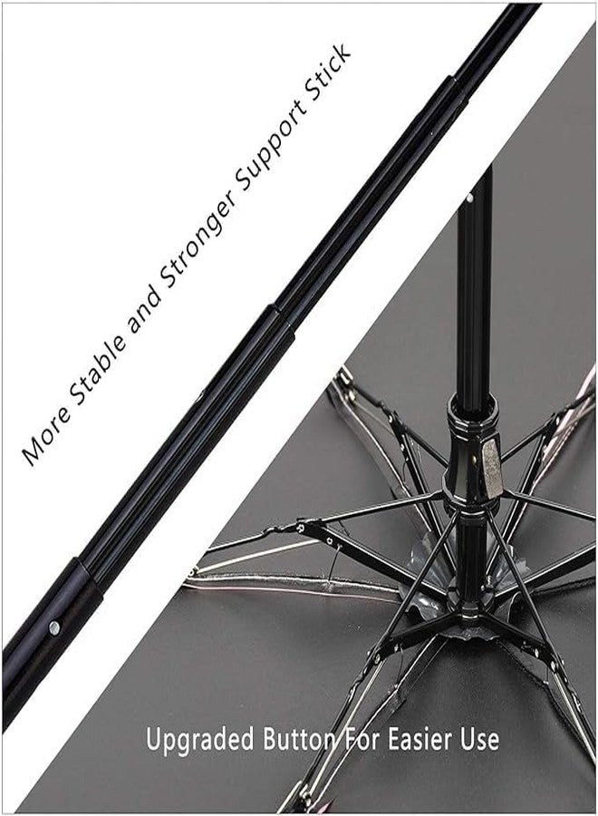 TENDULA مظلة تندولا قابلة للطي أوتوماتيكياً مع حماية من الأشعة فوق البنفسجية، تصميم ثلاثي الطي، مقاومة للرياح، أسود - Image 2