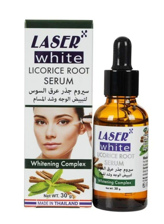 ليزر وايت سيروم جذر عرق السوس لتبييض الوجه وشد المسام 30 مل