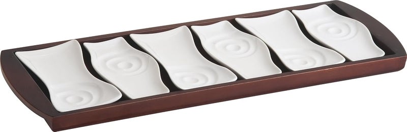 Trudeau Manhattan Appetizer Plates with Tray