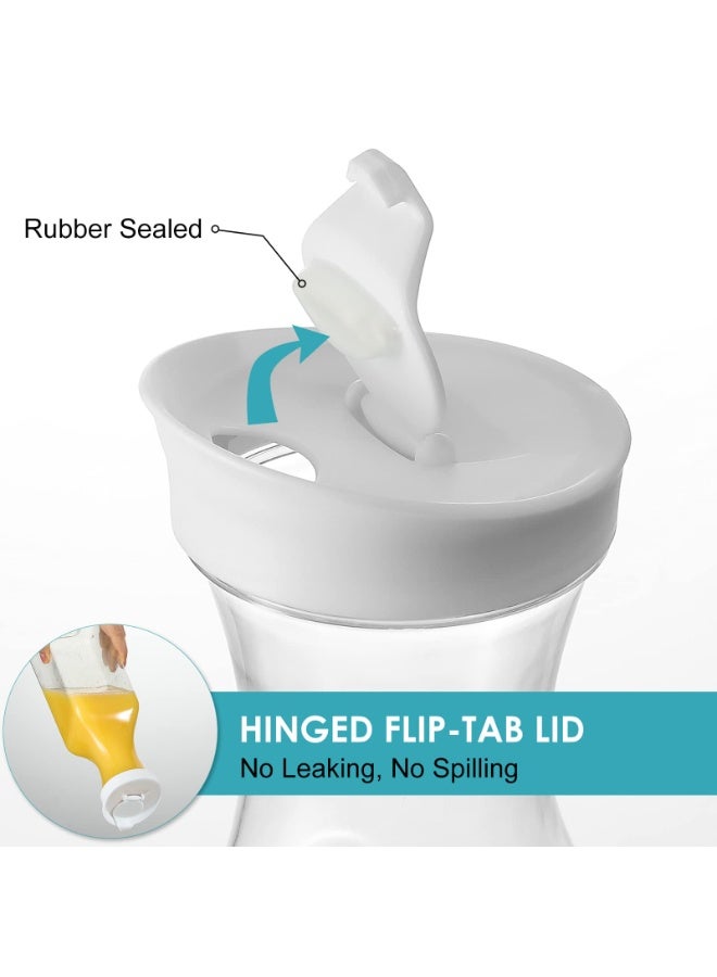 Plastic 50 Oz Water Carafe with Flip Top Lid, Set of 2 Square Base Juice Containers, Clear Plastic Pitcher - for Water, Iced Tea, Juice, Beverage, Cold Brew and Mimosa Bar - Hand WASH ONLY - Image 2