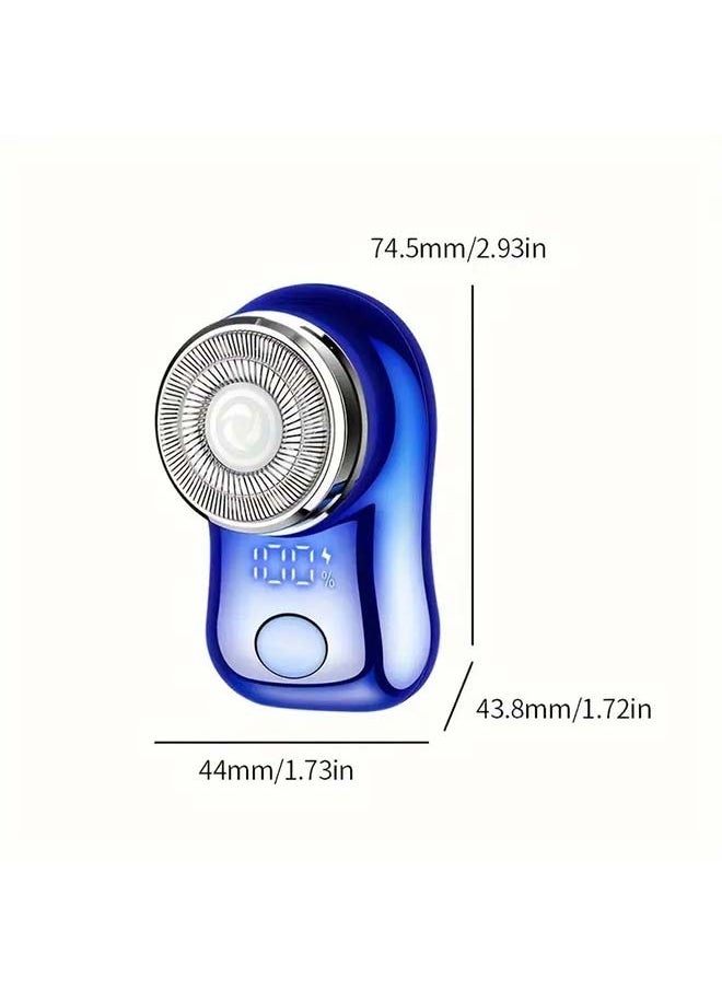 Generic Small  Rechargeable  Mini Electric Shaver Efficient Shaving Dual Ring Blade Net Intelligent Digital Display, Detachable Blade Head, Easy Cleaning Type-C High-speed Charging Worry Free Boarding  - Image 5