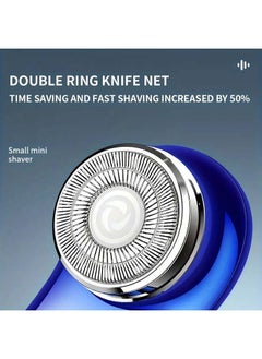 Generic Small  Rechargeable  Mini Electric Shaver Efficient Shaving Dual Ring Blade Net Intelligent Digital Display, Detachable Blade Head, Easy Cleaning Type-C High-speed Charging Worry Free Boarding  - Image 4