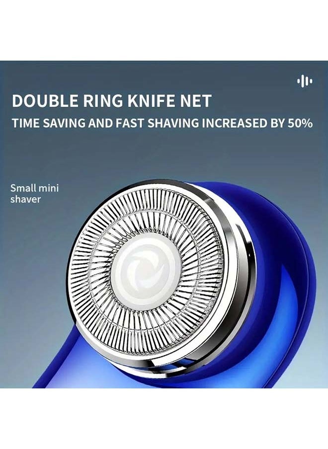 Generic Small  Rechargeable  Mini Electric Shaver Efficient Shaving Dual Ring Blade Net Intelligent Digital Display, Detachable Blade Head, Easy Cleaning Type-C High-speed Charging Worry Free Boarding  - Image 4