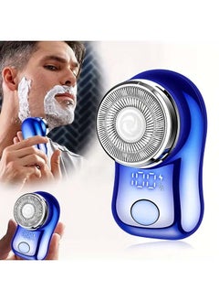 Generic Small  Rechargeable  Mini Electric Shaver Efficient Shaving Dual Ring Blade Net Intelligent Digital Display, Detachable Blade Head, Easy Cleaning Type-C High-speed Charging Worry Free Boarding  - Image 1