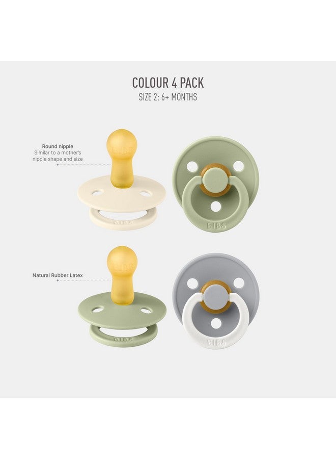 بيبس لهاية BIBS الملونة (عبوة من ٤ قطع) | لهاية خالية من مادة BPA | حلمة مستديرة | مطاط لاتكس طبيعي | صنع في الدنمارك | مقاس من ٦ إلى ١٨ شهرًا | مزيج سايج جلو - Image 1