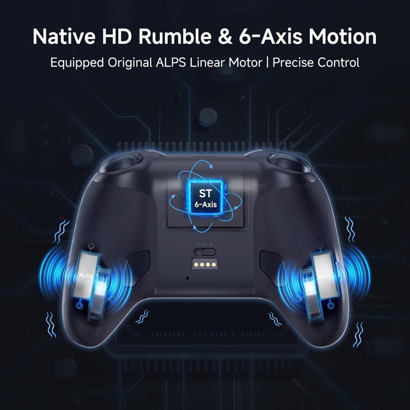 MOBAPAD Chitu2 HD Wireless Pro Controller for Nintendo Switch 2/1 Lite/OLED, Gamepad with TMR Glide Joysticks [ZERO Drift], HD Rumble, NFC, Mechanical Buttons, Turbo, Programming, 6 Axis Gyro - Image 4