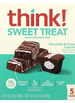 Think Sweet Treat High Protein Bar Chocolate & Creme Cupcake 5 Bars 2.01 oz (57 g) 