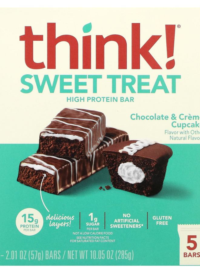 Think Sweet Treat High Protein Bar Chocolate & Creme Cupcake 5 Bars 2.01 oz (57 g)