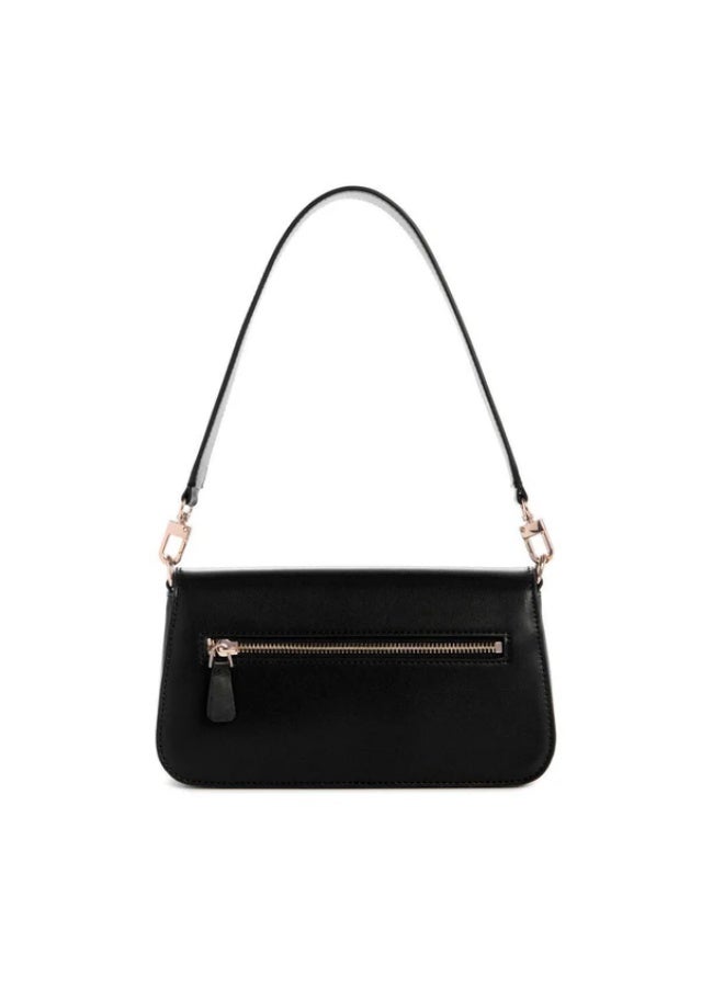 GUESS Eco Mietta Flap Shoulder Bag for Women – Black Faux Leather Handbag - Image 3