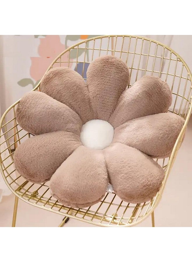 AVSHUB Sunflower Shaped Throw Pillows Cute Stuffed Decorative Pillows Floor Cushion For Girls Bedroom Bed Room Couch Sofa Chair Aesthetic Decor (35Cm, Brown) - Image 1