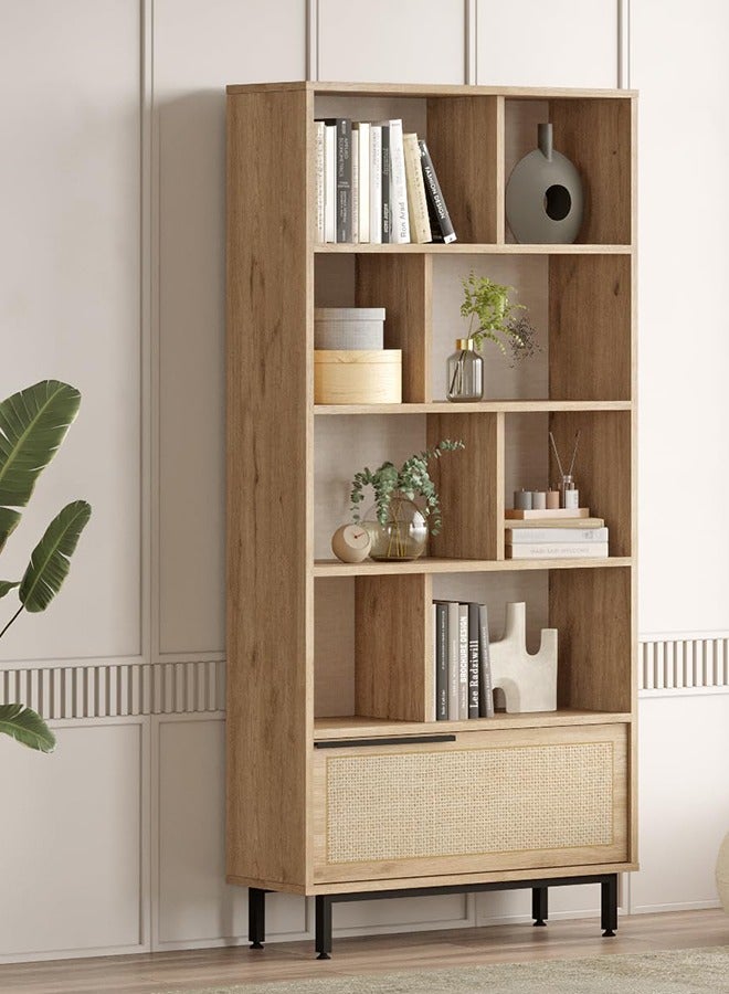 Home Canvas Ocean Book Case Oak - Image 5