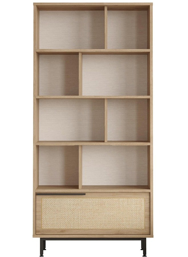Home Canvas Ocean Book Case Oak - Image 2