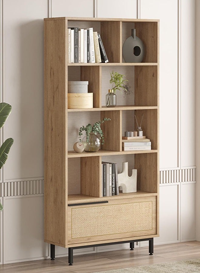 Home Canvas Ocean Book Case Oak - Image 4