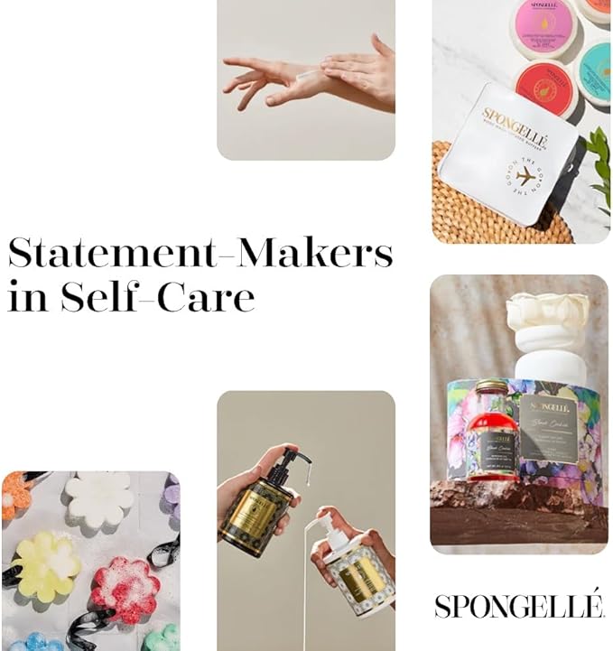 spongelle SPONGELL Holiday Ornaments Gift Set Infused Buffers Moisturising Body Wash Soap Filled Sponges Exfoliating Sponge 7 Uses Each Celebrate The Season