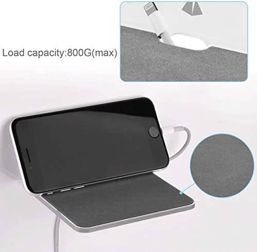 TXEsign Floating Speaker Shelf - Small Wall Mount for Speakers, Webcams, Displays - Acrylic Shelf in Silky White & Transparent - Image 2