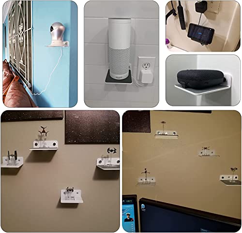 TXEsign Floating Speaker Shelf - Small Wall Mount for Speakers, Webcams, Displays - Acrylic Shelf in Silky White & Transparent - Image 5