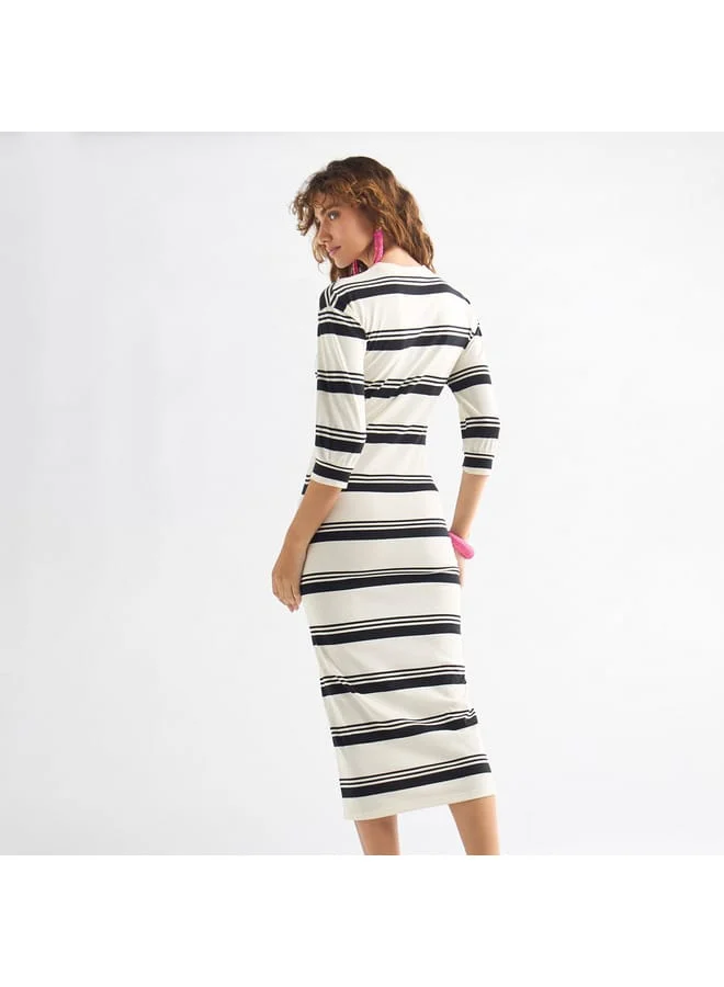 Splash FAV Striped Bodycon Dress