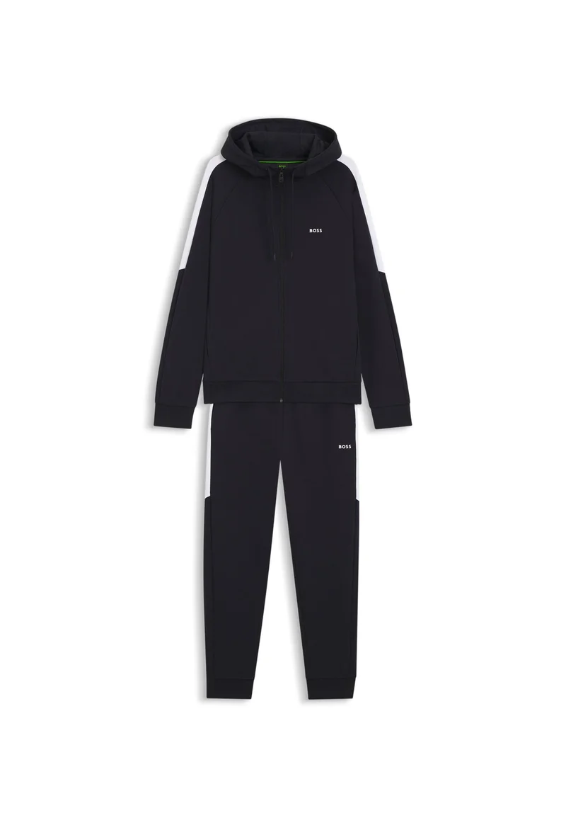 BOSS Dark Blue Stretch-cotton tracksuit set with contrast inserts for Men | Best Price UAE