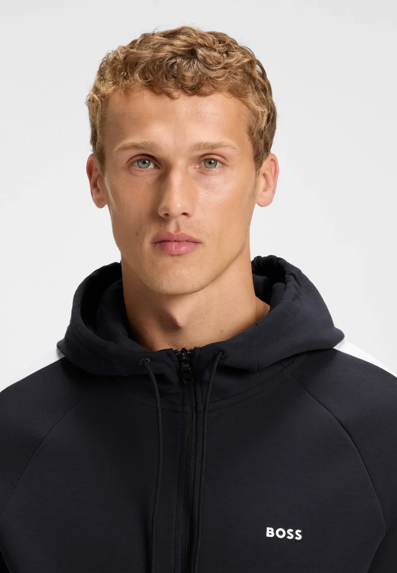 BOSS Dark Blue Stretch-cotton tracksuit set with contrast inserts for Men | Best Price UAE
