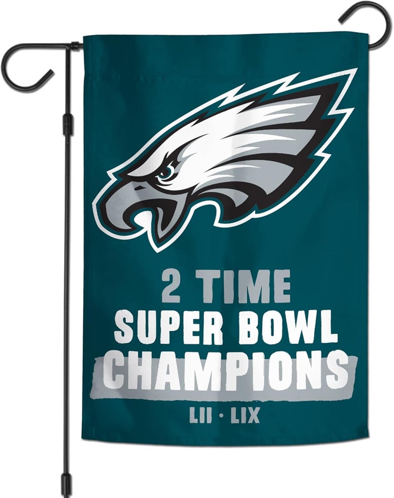 WinCraft NFL TwoTime Super Bowl Champions 12 x 18 DoubleSided Garden Flag - Image 1