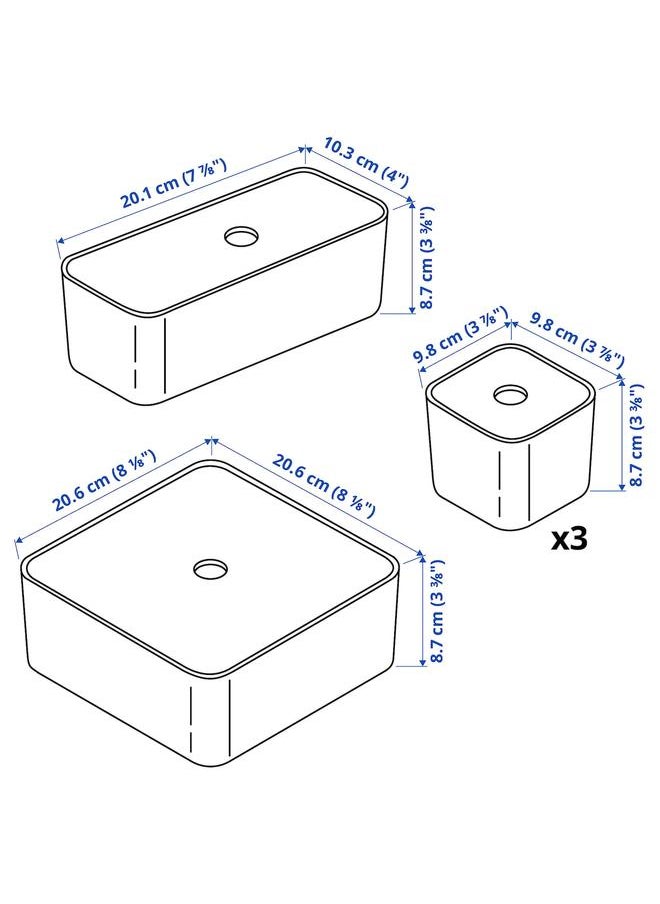 Zaboon Box With Lid, Set Of 5, Grey  - Image 3