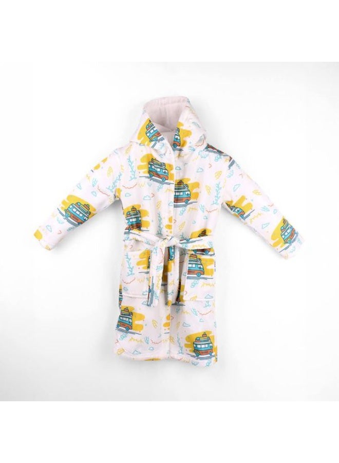 ماماز جيفت رداء سباحة بغطاء رأس مقاوم للماء للأطفال - رداء استحمام سريع الجفاف وماص | غطاء للشاطئ وحمام السباحة والحمام (8-10 سنوات)