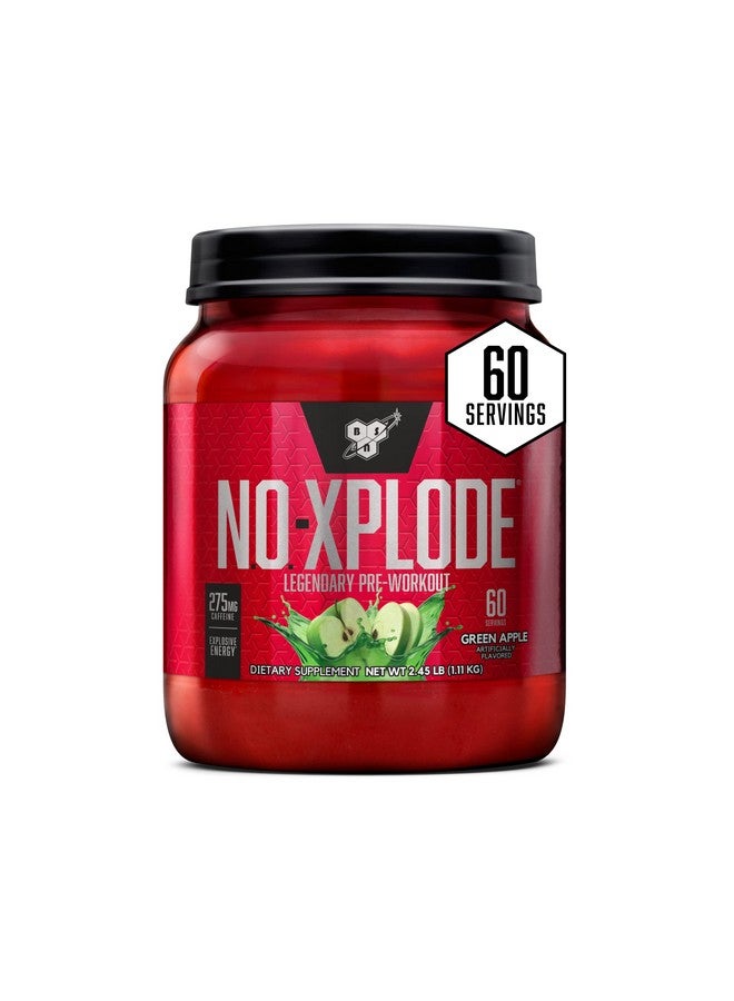 BSN N.O.-XPLODE Pre Workout Powder, Energy Supplement for Men and Women with Creatine and Beta-Alanine, Flavor: Green Apple, 60 Servings - Image 1