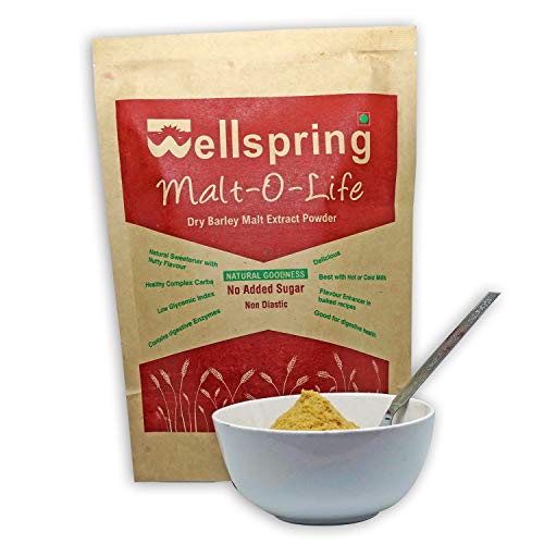 Wellspring Malt O Life Dry Barley Malt Extract Powder - 300 g Pack | Good for Digestive Health| Natural Sweetener | Zero Added Sugar | Makes milk delicious - Image 4