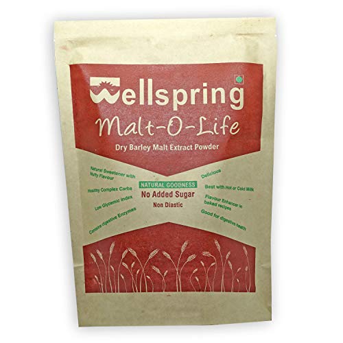 Wellspring Malt O Life Dry Barley Malt Extract Powder - 300 g Pack | Good for Digestive Health| Natural Sweetener | Zero Added Sugar | Makes milk delicious - Image 1