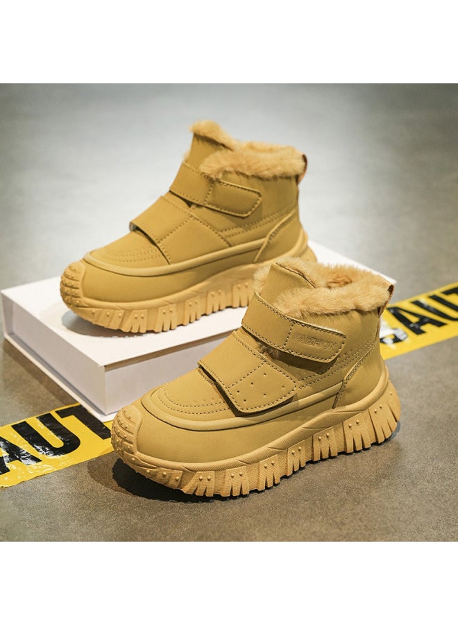 New Winter Snow Boots Large Cotton Fleece-lined Warm Boys And Girls Warm Outdoor Non-slip Cotton Shoes