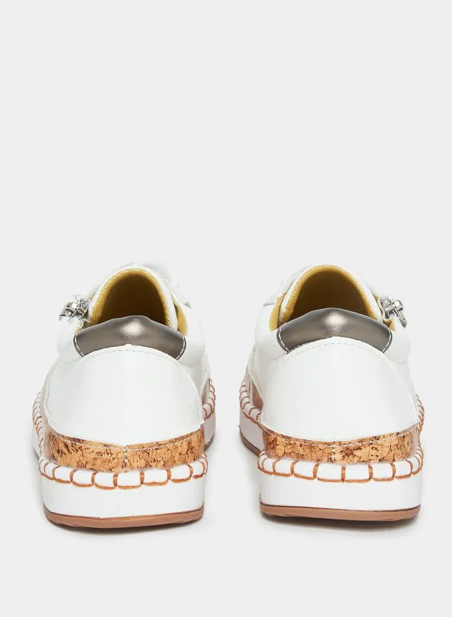 Styli Zip Side Detail Lace Up Casual Shoes