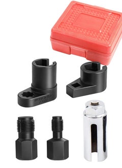 TLAXCA 5 PCS Automotive O2 Oxygen Sensor Socket , 3/8" 1/2" Drive x 7/8" 22mm  Offset Wrench Remover Tool and Thread Chaser Tool Fits Most of Vehicles  - Image 1