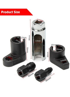 TLAXCA 5 PCS Automotive O2 Oxygen Sensor Socket , 3/8" 1/2" Drive x 7/8" 22mm  Offset Wrench Remover Tool and Thread Chaser Tool Fits Most of Vehicles  - Image 2